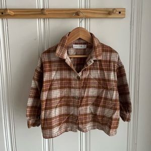 Zara Toddler Girls Plaid Button Up